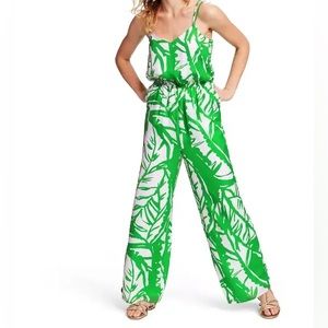 Lilly Pulitzer Target Sleeveless V-Neck Jumpsuit women’s small. Green White